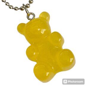 Gummy Bear Charm Necklace Pineapple Yellow Resin 19" Ball Chain Ardene NWT Cute